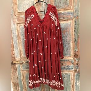 Free people lavender fields flowy bohemian midi dress size medium, runs large.